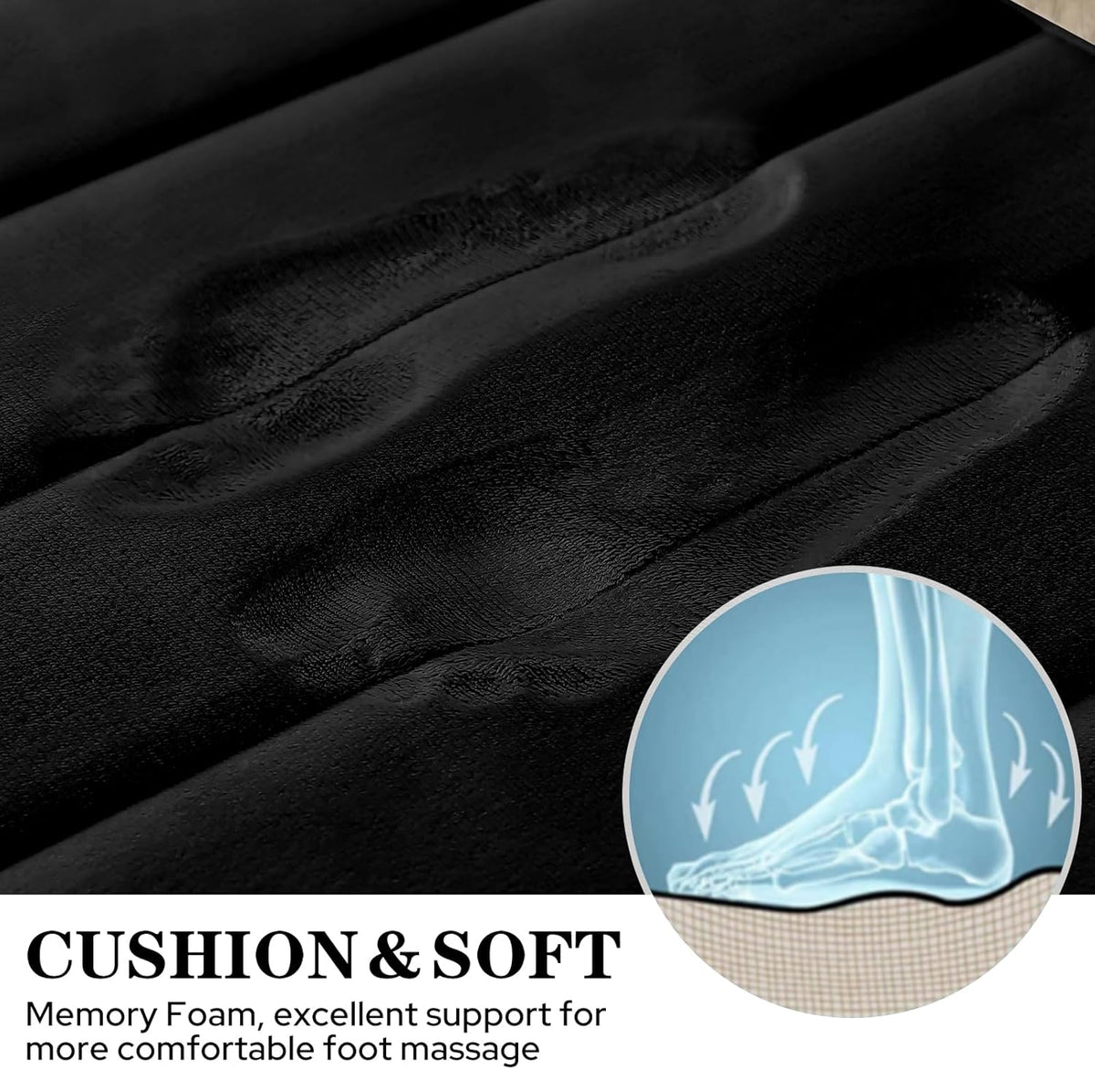 BYSURE Black Memory Foam Bathroom Rug Set 17"x24"+20"x32"+U20 x24