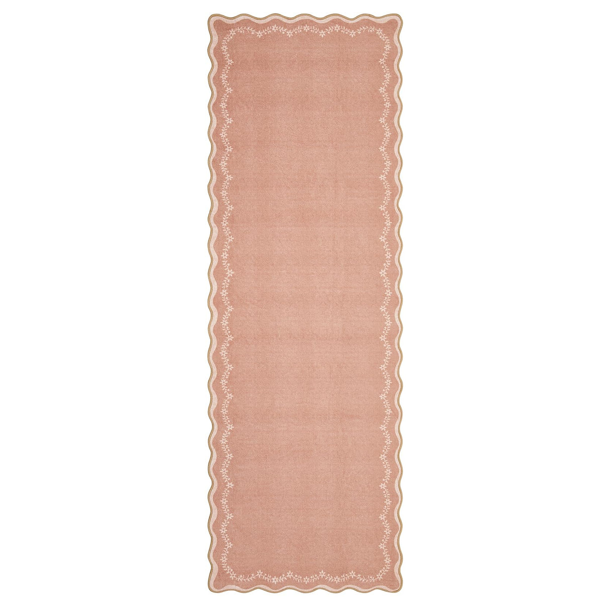 GarveeHome 3x5 Scalloped Washable Area Rug Non Slip Bedroom Entryway Rug