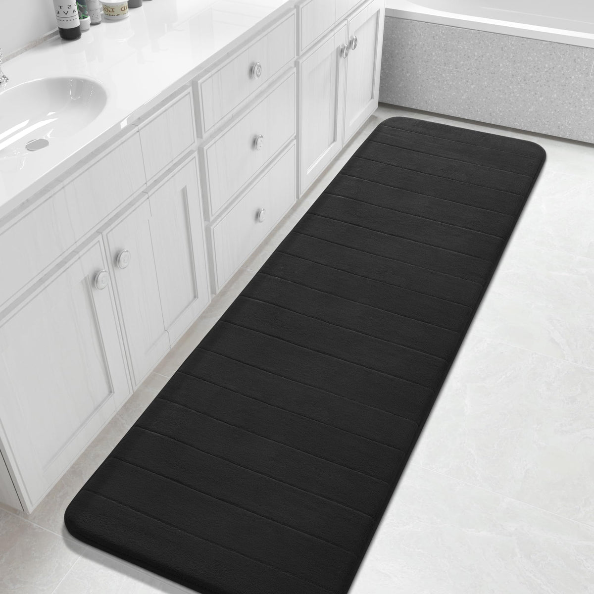 Yimobra Memory Foam Bath Mat, Super Soft & Absorbent Bathroom Rug, Grey