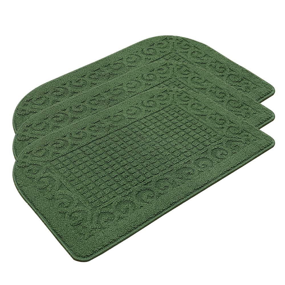 COSY HOMEER 27x18 Half Round Kitchen Rug,Non Slip Washable Mat,Burgundy 1PC
