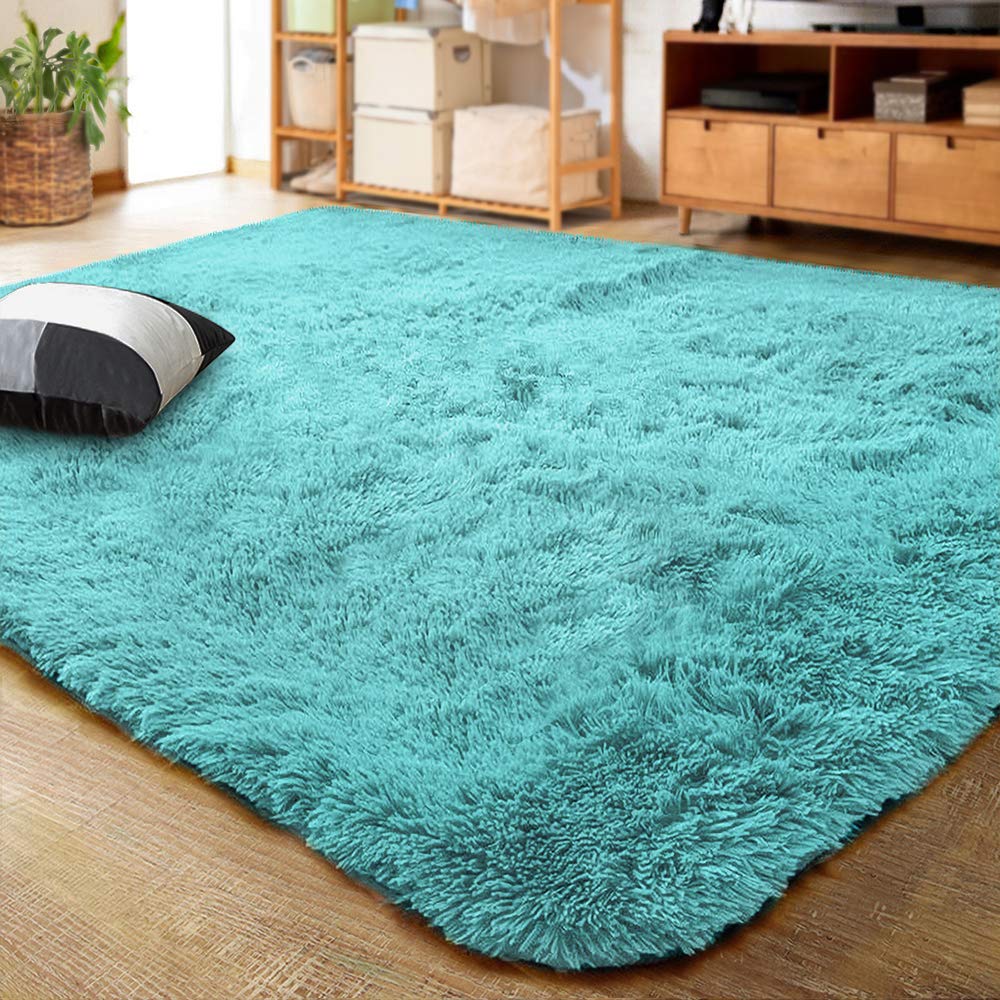 LOCHAS 2x3 Area Rugs Fluffy Living Room Carpets for Kids Bedroom, Brown