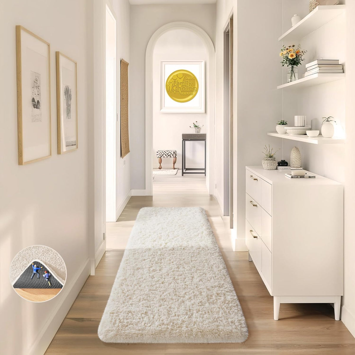 Ophanie Small Rug Upgrade Non Slip Throw Bedside Area Rugs, Fluffy Soft Grey Mini Bedroom Carpet, Affordable Door Entryway Indoor Inside Front Entrance Dog 2x3 Mat, Home Decor Aesthetic, Nursery