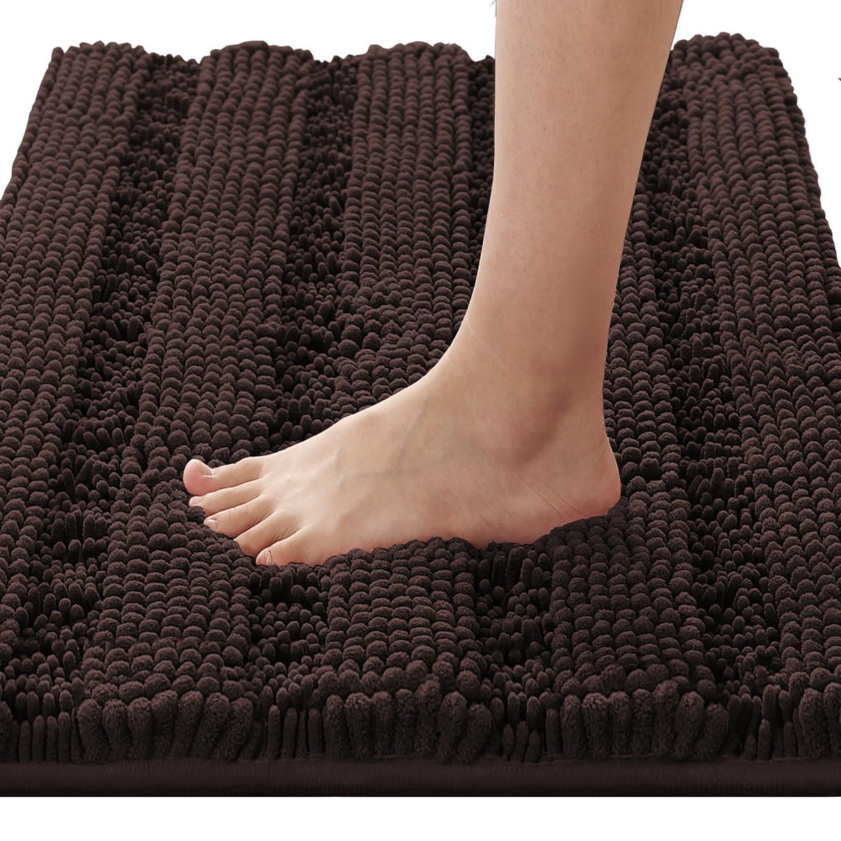 H.VERSAILTEX Bathroom Rugs Bath Rug Set 2 Piece Bathroom Contour Rug Toilet Mat Sets Non Slip Contour Bath Rug Ultra Thick Water Absorbent Striped Bath Mats Washable(47" x 17" Plus 20" x 20" U, Cream)