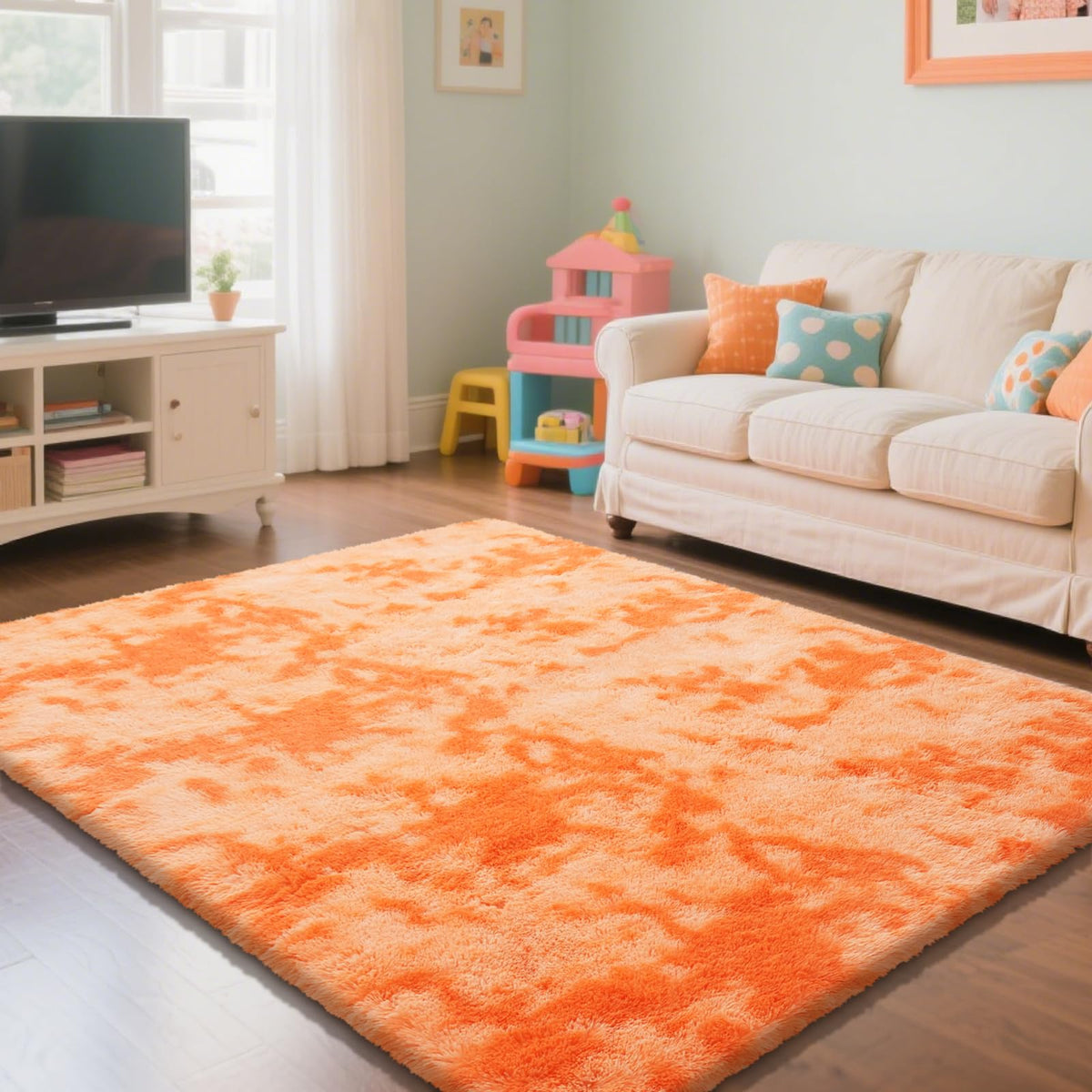 Beige 2x4 Area Rugs for Bedroom, Fluffy Shag Rug Small Rug Bedside Carpet