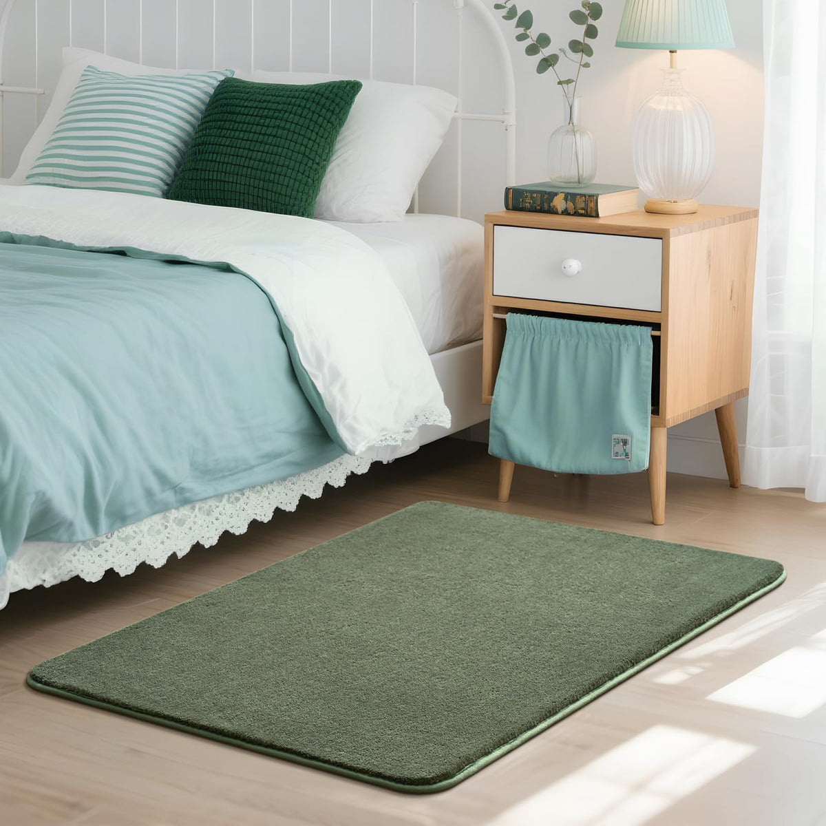 HOMORE 2x3 Small Black Rug, Soft Memory Foam Rugs for Bedroom College Dorm