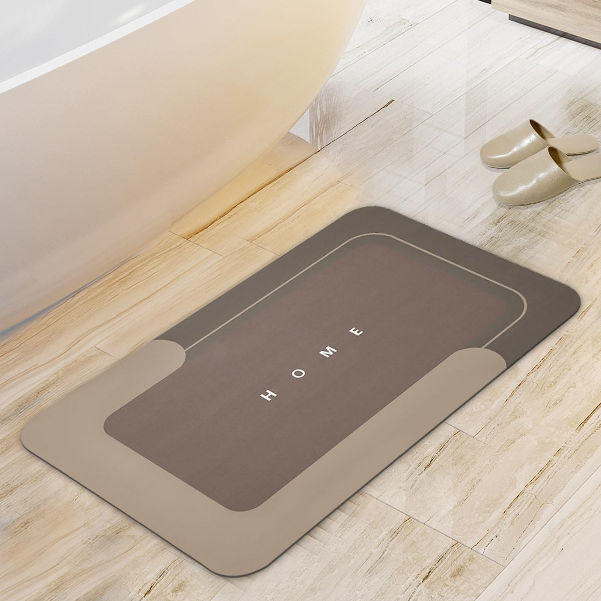Housego Absorbent Bath Mat, Quick Dry Bath Rug, Non-Slip, 3PCS, Black