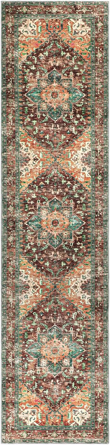 Yamaziot Washable Runner Rug, 2x8 Non-Slip Boho Vintage Hallway Kitchen Rug