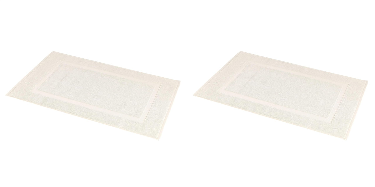 Amazon Basics Banded Bathroom Bath Rug Mat, 100% Cotton, 31 x 20 inches, Soft Silver