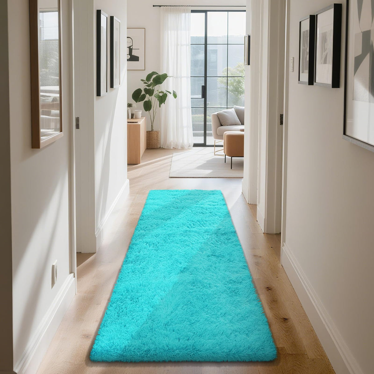 Beige 2x4 Area Rugs for Bedroom, Fluffy Shag Rug Small Rug Bedside Carpet