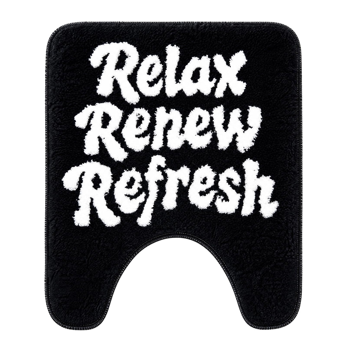 Drydiet U Shaped Toilet Rug Washable Cute Bath Mat 24x20,Black Cat
