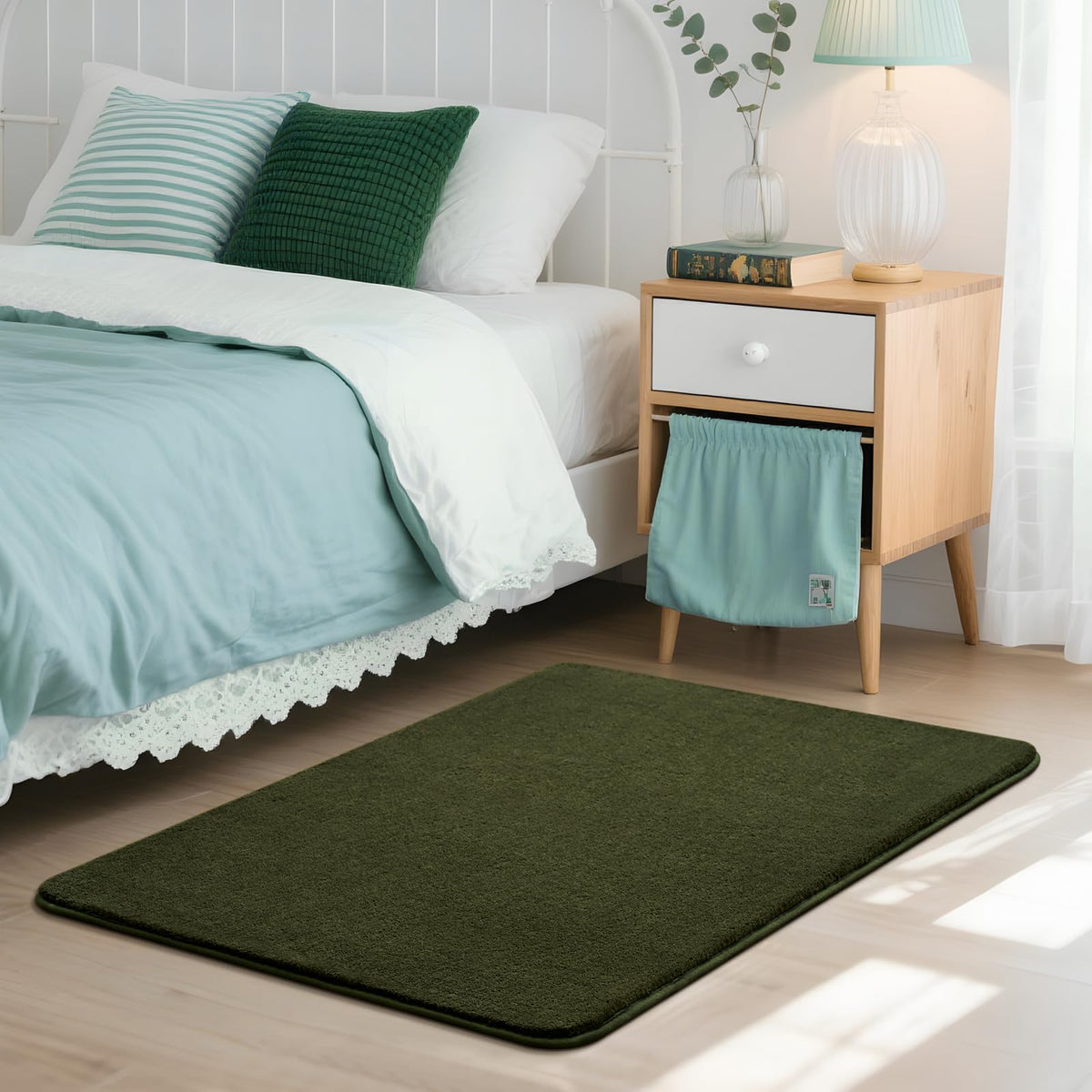 HOMORE 2x3 Small Black Rug, Soft Memory Foam Rugs for Bedroom College Dorm
