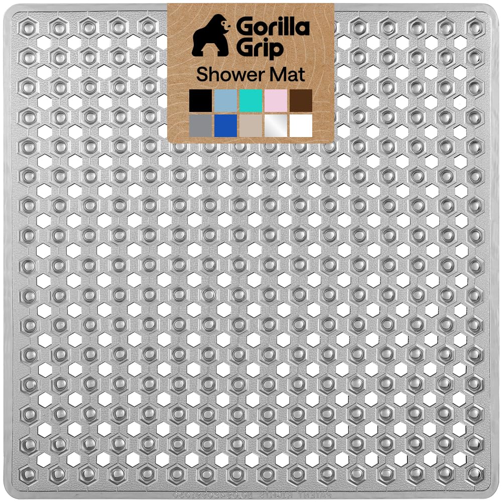 GORILLA GRIP Bath Tub Shower Mat, Bathtub Floor Liner, 35x16 Clear