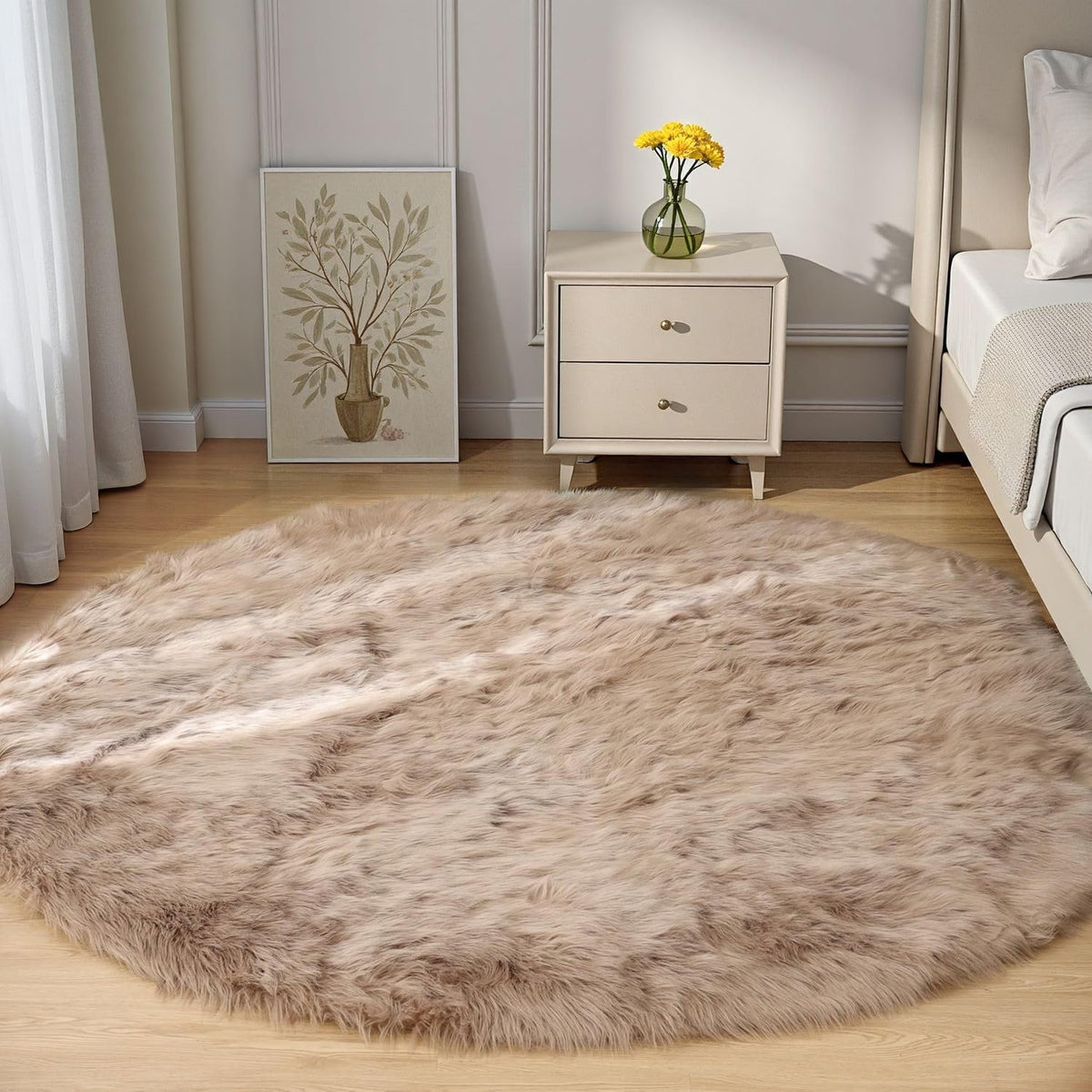 Goolela White Fluffy Faux Fur Rug for Bedroom Faux Sheepskin Rug 2x3 White Fuzzy Furry Bedside Carpet Dining Room Playroom Dorm Small Washable Rectangle