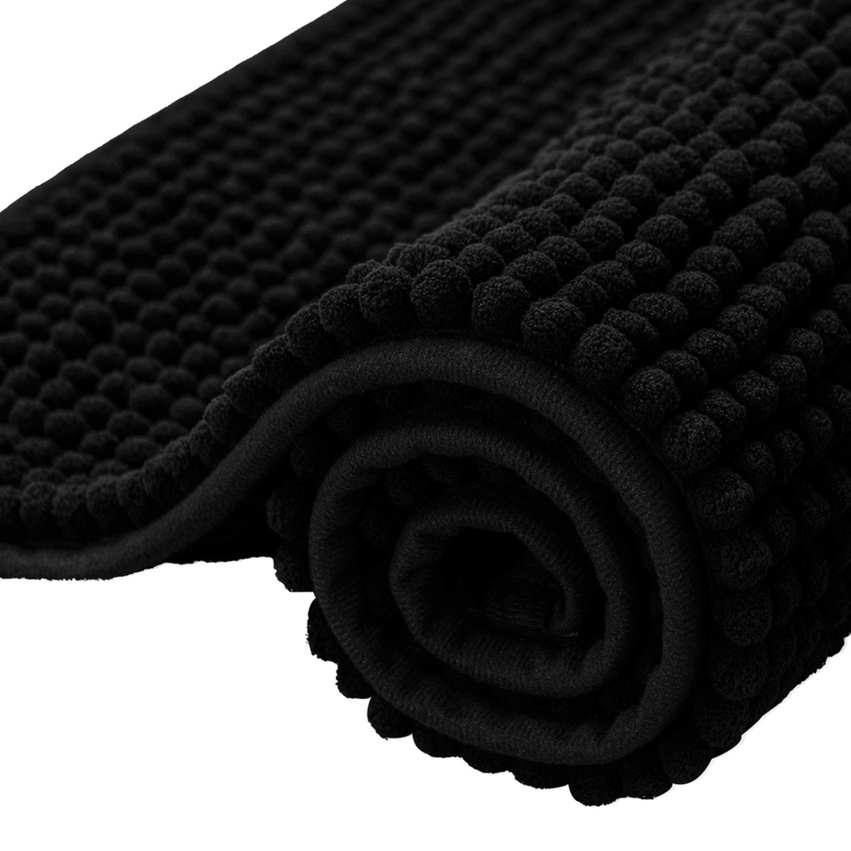 SUBRTEX Bathroom Rugs Chenille Bath Rug Soft Short Plush Bath Mat Soft Shower Mat Water Absorbent Shower Mat Quick Dry Machine Washable(White,18" x 24")
