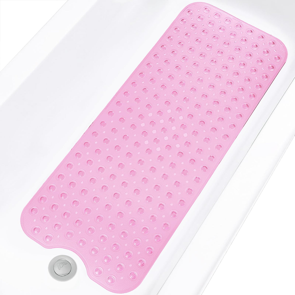 Extra Long Non-Slip Bathtub Shower Mat, 39 x 16 Inch Black Bath Mat