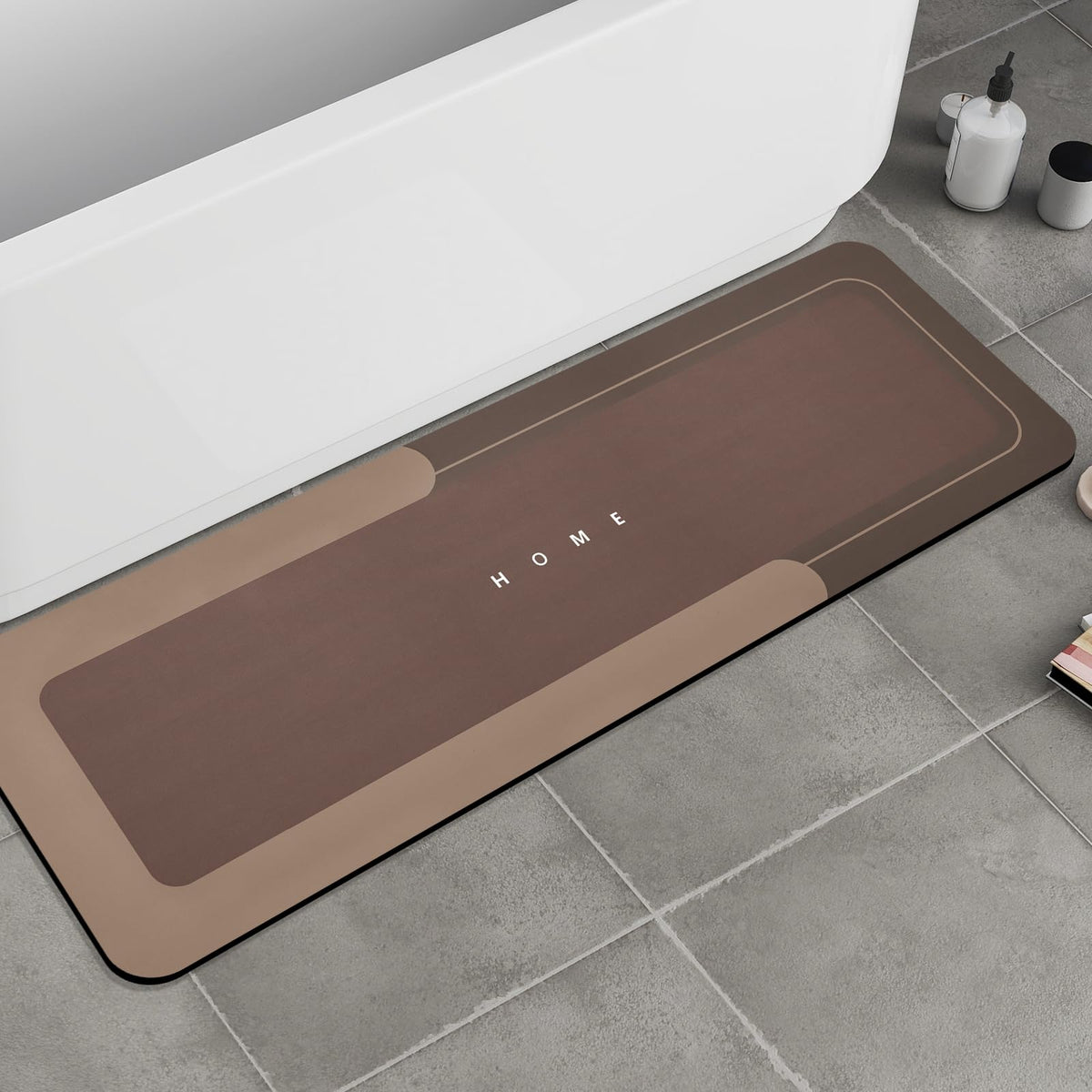 Housego Absorbent Bath Mat, Quick Dry Bath Rug, Non-Slip, 3PCS, Black