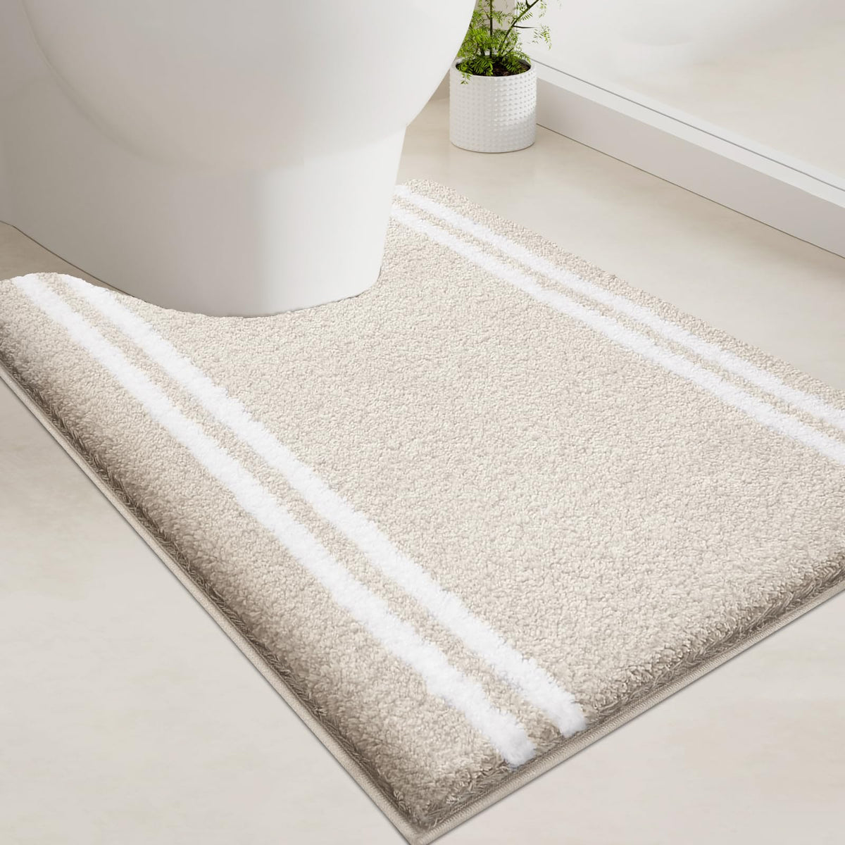 PURRUGS Bathroom Rug, Bath Mat, 20" x 30", Beige