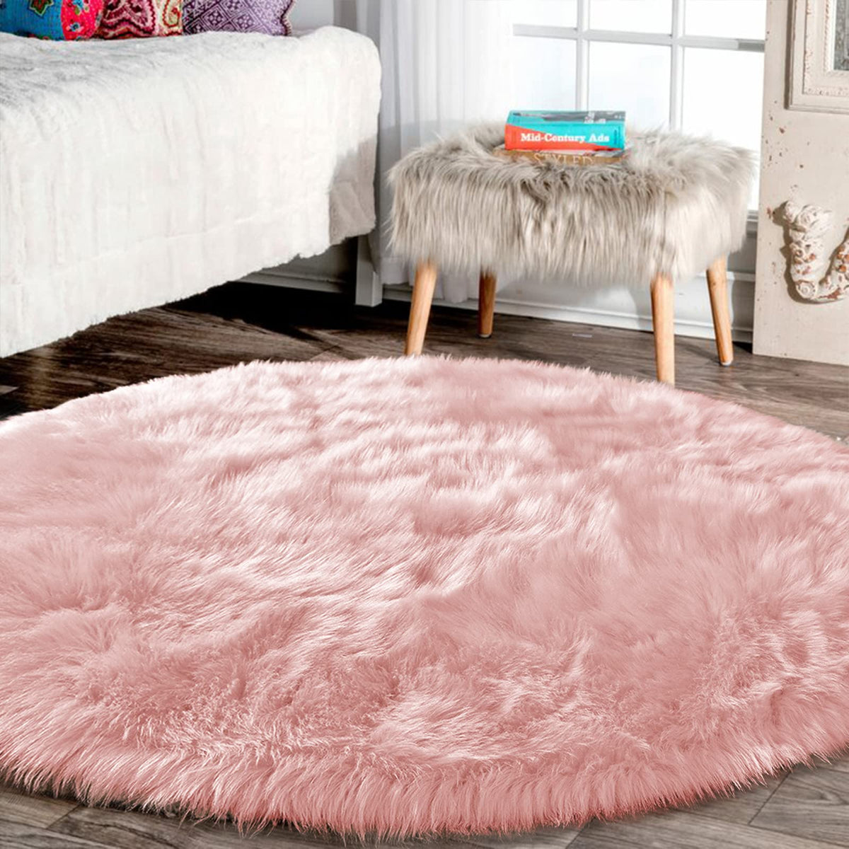 Latepis White Sheepskin Rug 2x3 Faux Fur Sheepskin Rug for Living Room Fluffy Washable Rugs for Bedroom Luxury Room Decor Furry Rugs Rectangle