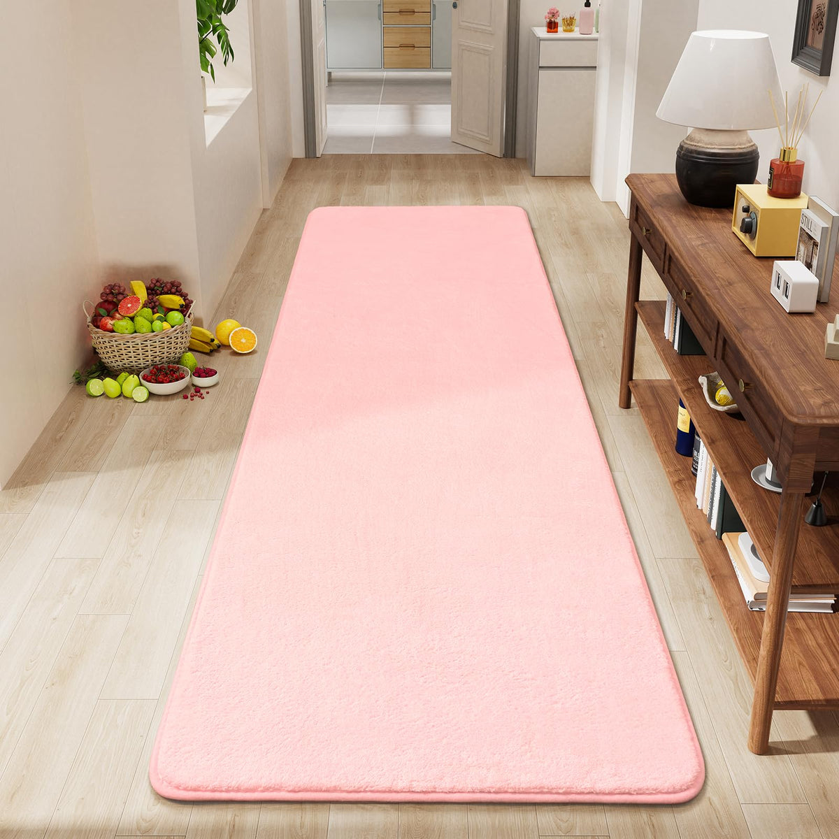 Amearea Modern Soft Hallway Runner Rug, 2x6 Feet Black Washable Runner Rugs