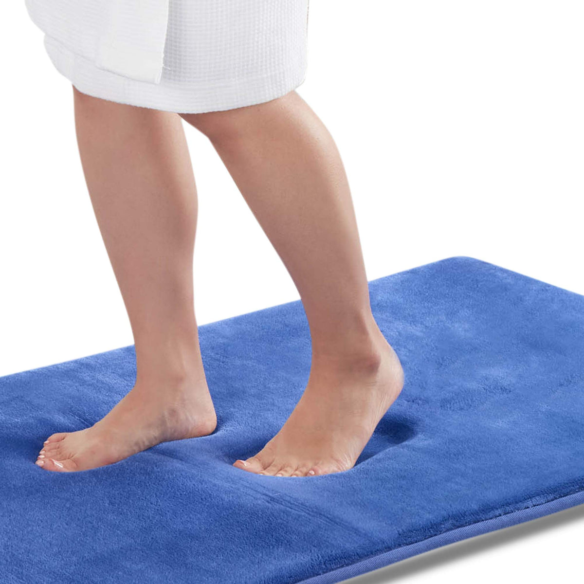 Memory Foam Bath Mat Non Slip Absorbent Super Cozy Velvet Bathroom Rug Carpet (17 inches X 24 inches, Grey)