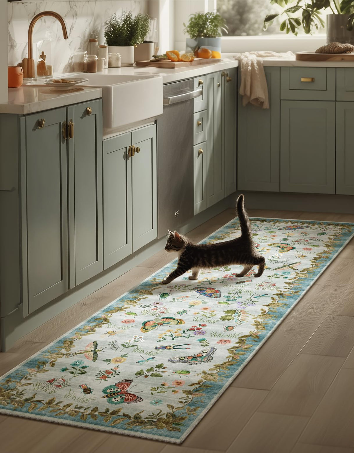 Machine Washable Small Rugs for Entryway: Door Mat Indoor Entrance 2x3 Throw Rug Non-Slip Low Pile Soft Kitchen Rugs for Front Door Indoor Entrance Entry Bedside Kids Room