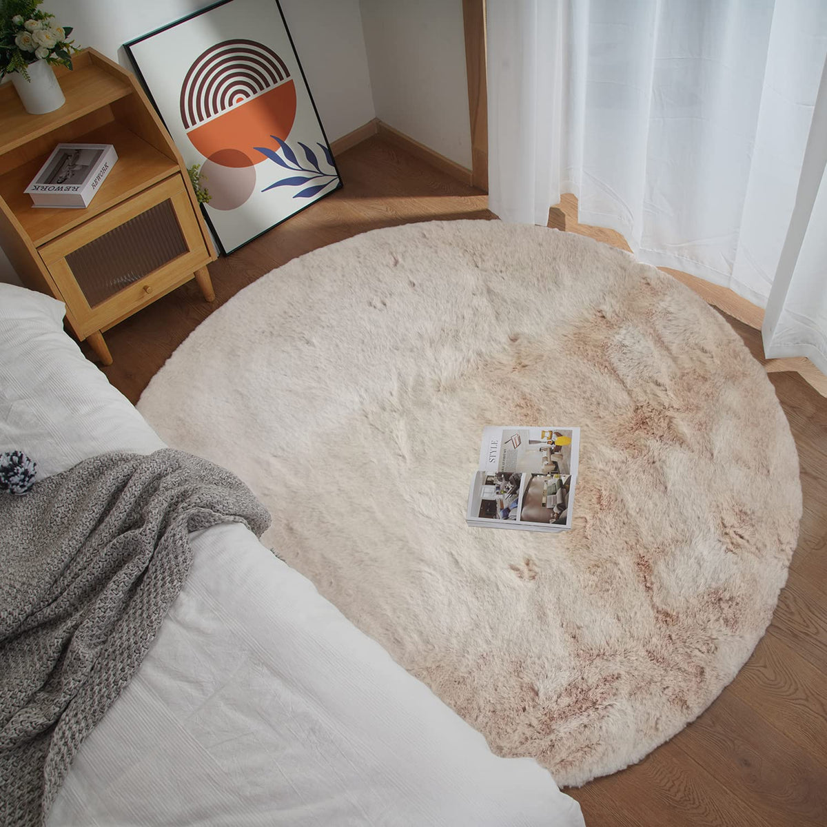Ghouse Soft Faux Sheepskin Fur Rug 2x4 Black Fluffy Bedside Rugs Plush Rug Shag Nursery Carpet Area Rugs for Living Room Bedroom Playing Room Decor