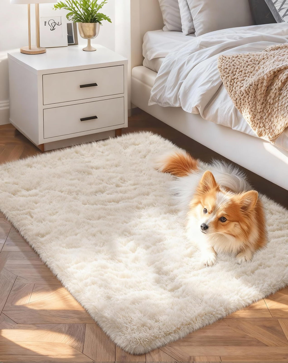 Ophanie 2x6 Washable Runner Rug for Hallway,Non-Slip Fluffy Soft Bedside Rugs, Bedroom Living Room Grey Shaggy Gray Carpet for Kids Girls Boys Dorm Nursery Home Decor Aesthetic
