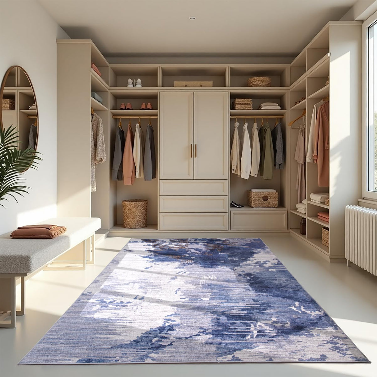 Ompaa 2x6 Rug Runners for Hallways Kitchen Runner Rug Non Slip Washable Grey Long Runner Rugs with Rubber Backing Soft Abstract Carpet Runner for Hallways, Kitchen, Bedroom, Bathroom, Entryway