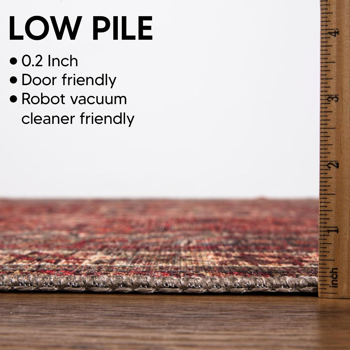 Keen Home Design Vintage Washable Entryway Rug, Non-Slip Low Pile, 2x3
