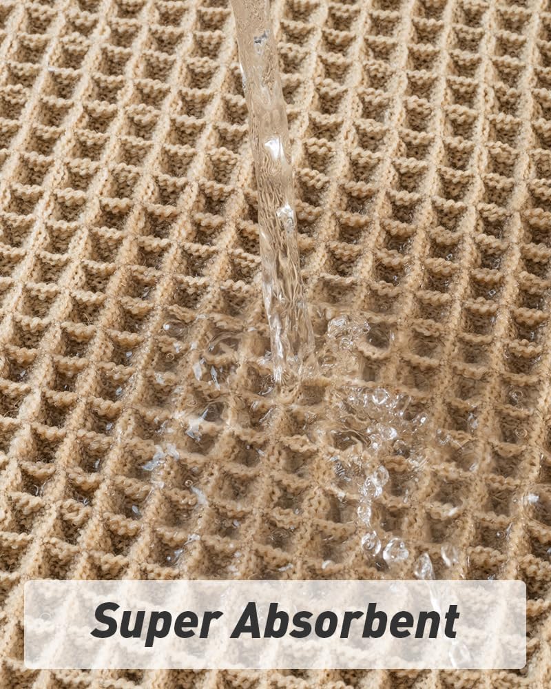 Upgraded Waffle Bath Mat Ultra Absorbent Non Slip Bathroom Mat, 17" x 24"
