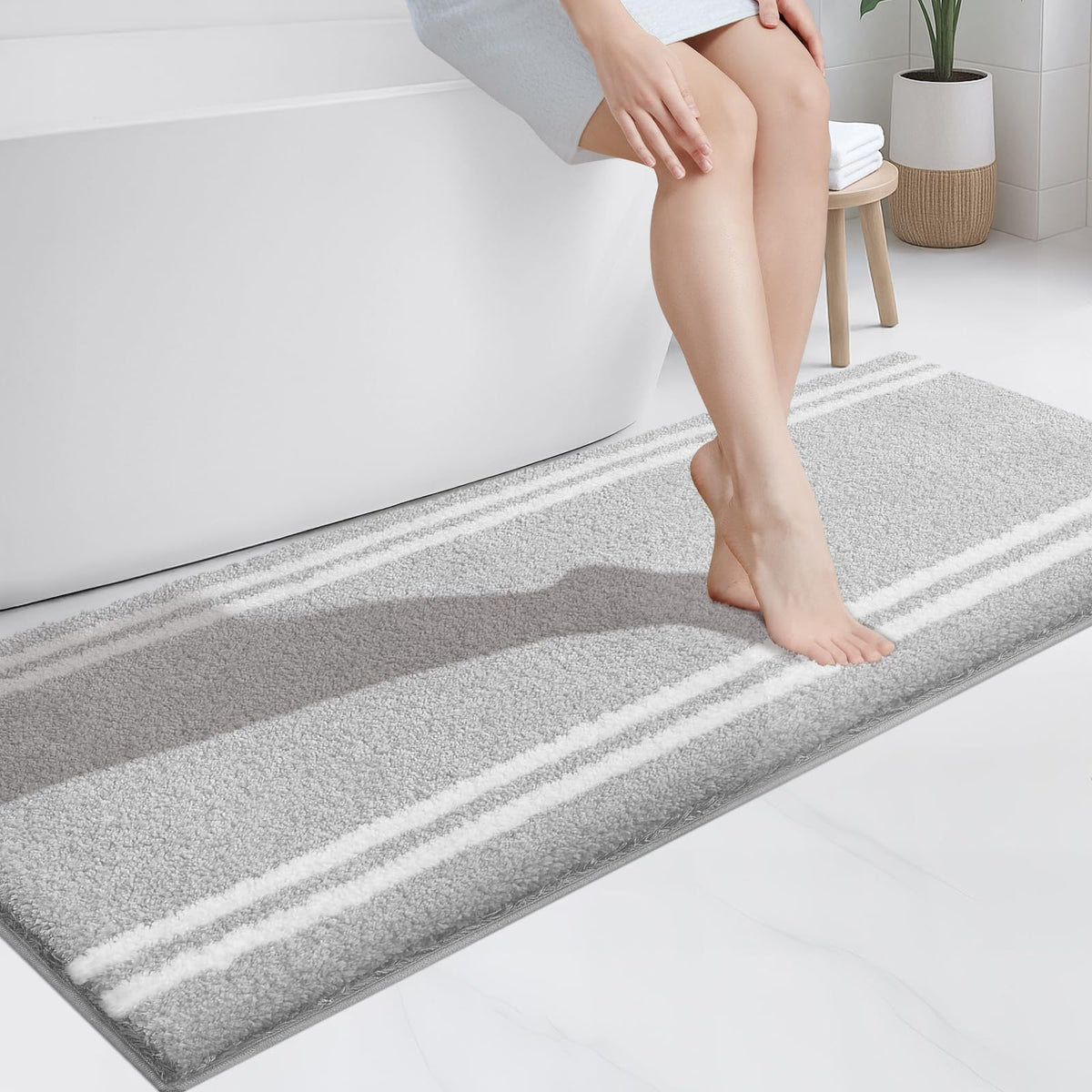 PURRUGS Bathroom Rug, Bath Mat, 20" x 30", Beige