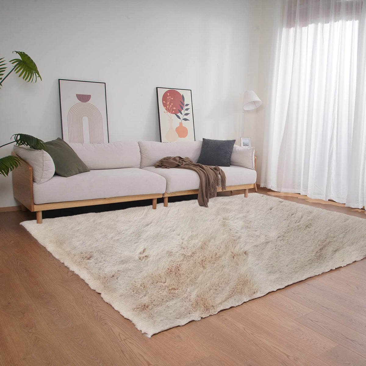 Ghouse Soft Faux Sheepskin Fur Rug 2x4 Black Fluffy Bedside Rugs Plush Rug Shag Nursery Carpet Area Rugs for Living Room Bedroom Playing Room Decor