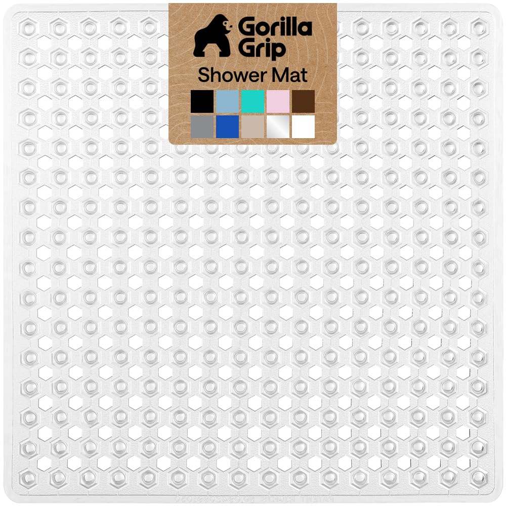 GORILLA GRIP Bath Tub Shower Mat, Bathtub Floor Liner, 35x16 Clear