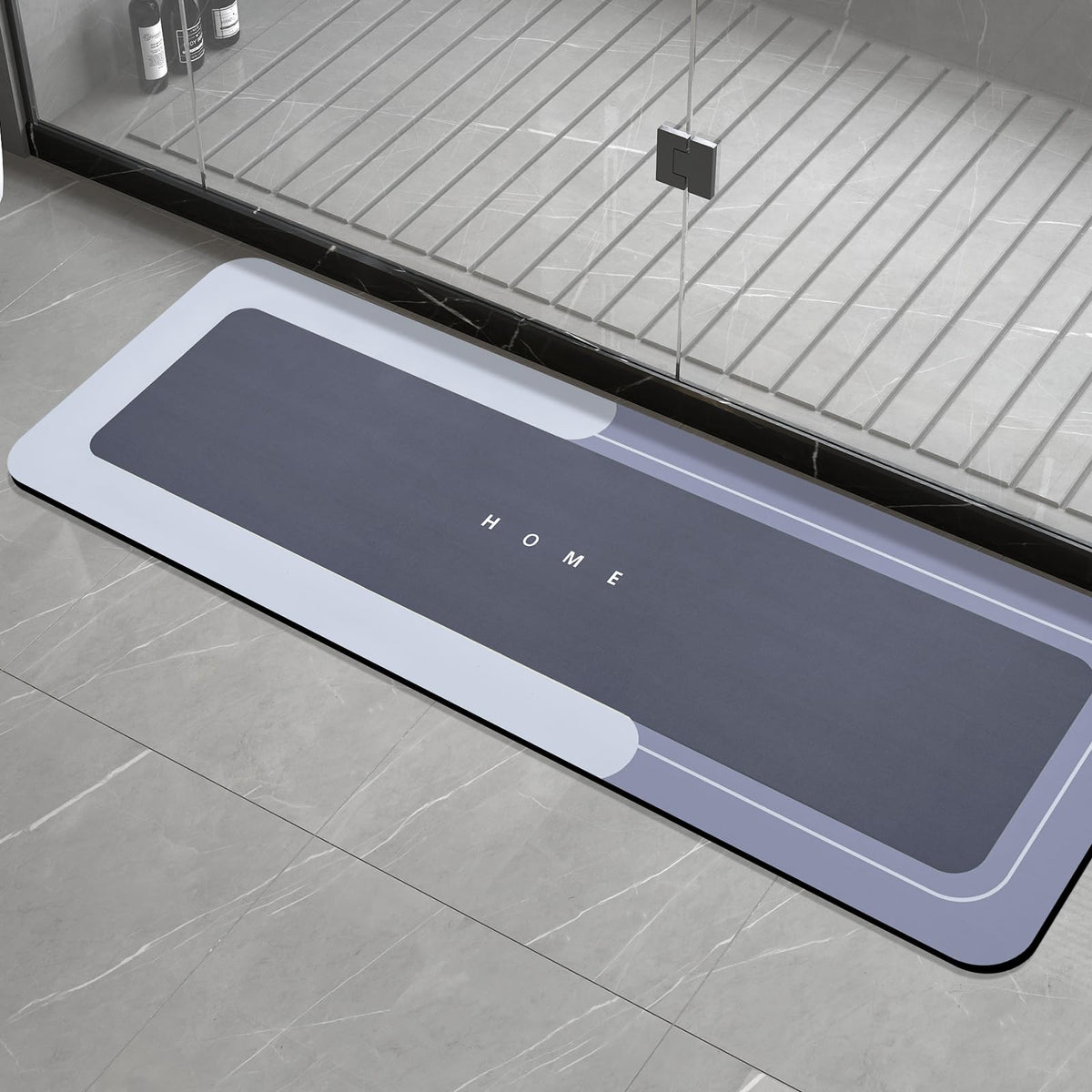Housego Absorbent Bath Mat, Quick Dry Bath Rug, Non-Slip, 3PCS, Black