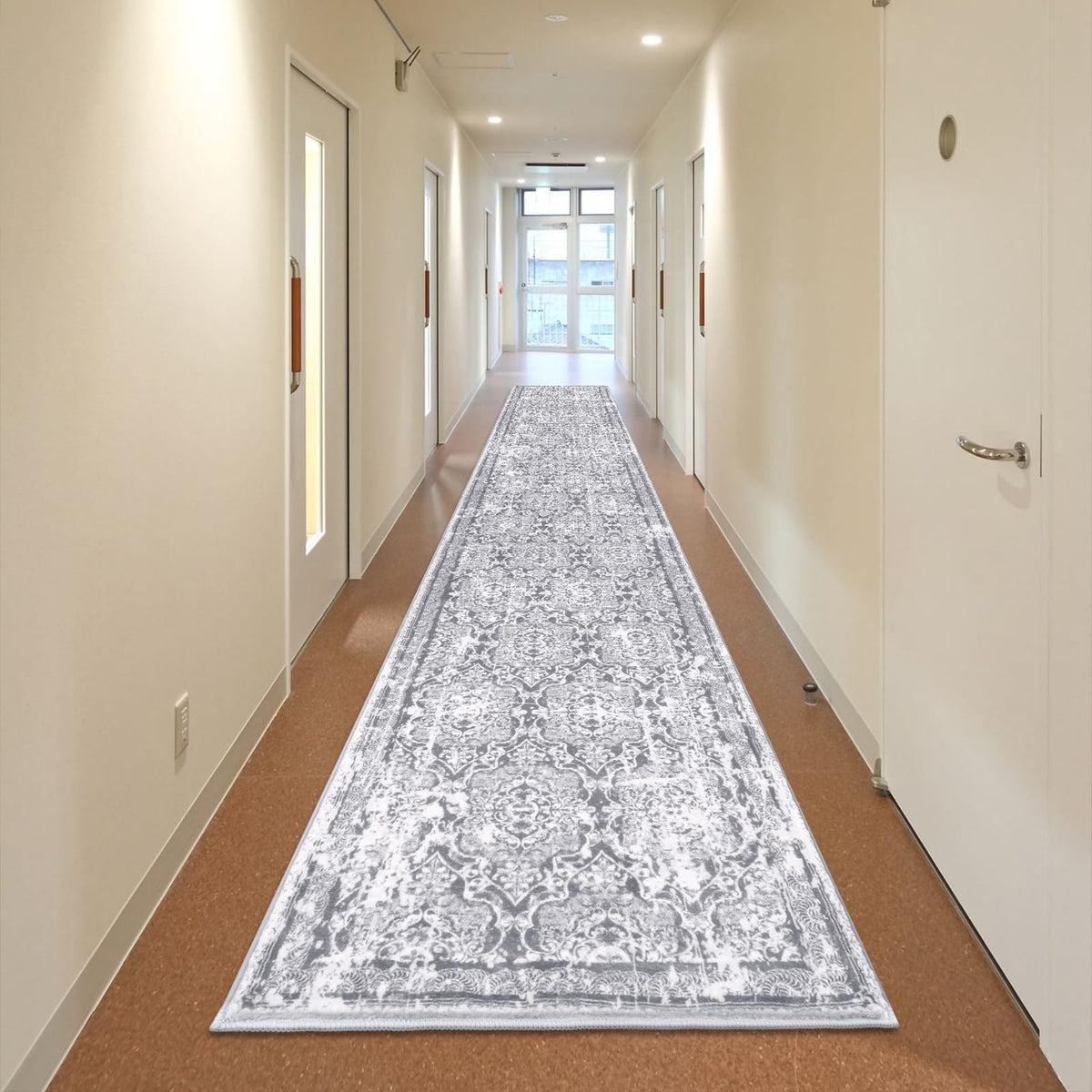 Vaukki Hallway Runner 2x6 ft, Grey Vintage Shaggy Soft Kitchen Rug