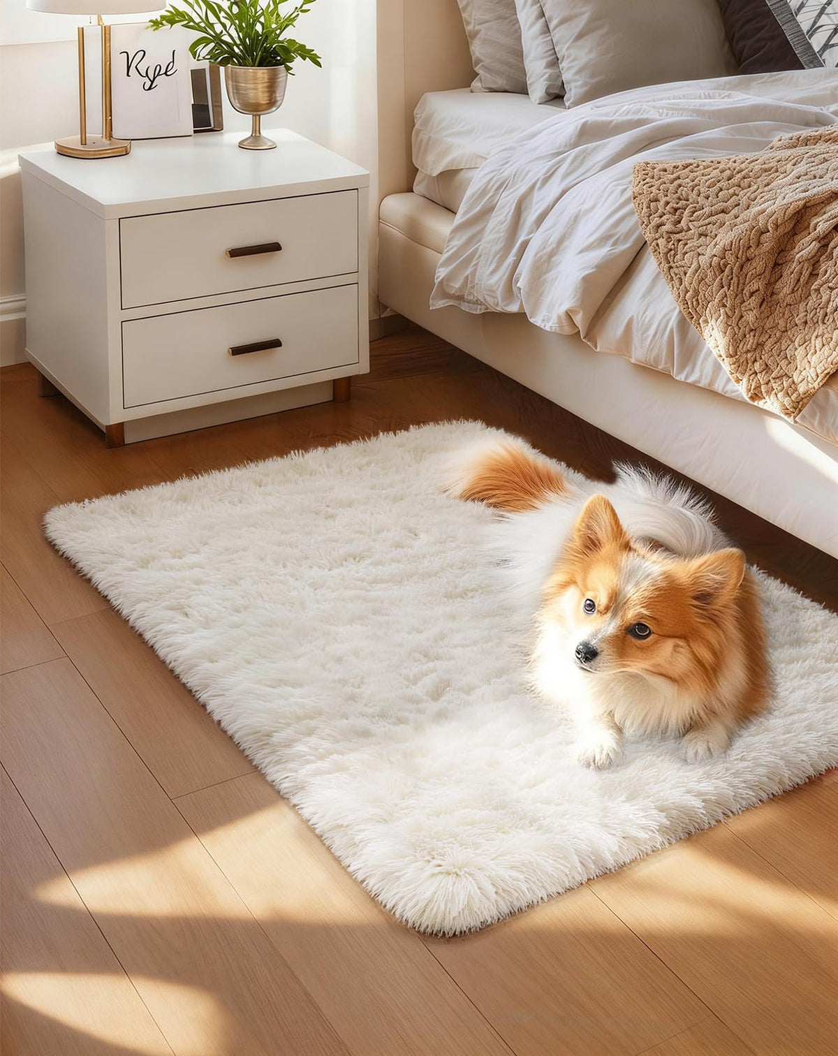 Ophanie 2x6 Washable Runner Rug for Hallway,Non-Slip Fluffy Soft Bedside Rugs, Bedroom Living Room Grey Shaggy Gray Carpet for Kids Girls Boys Dorm Nursery Home Decor Aesthetic