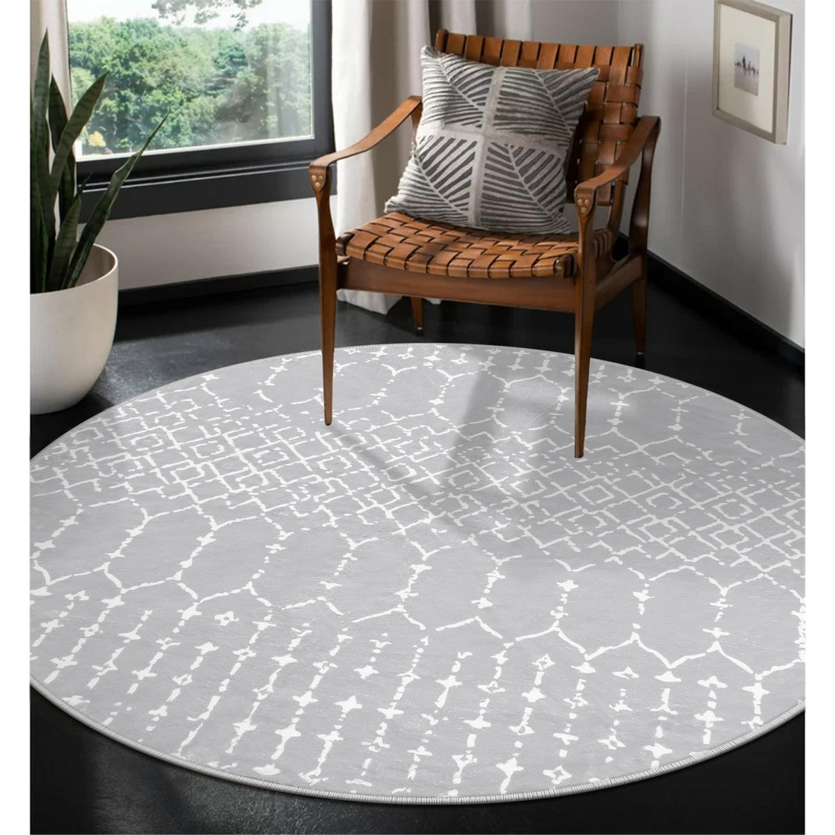 Lahome Moroccan Indoor Rugs for Entryway 2x3 Area Rug Non-Slip Backing Washable Inside Door Mats Low-Profile Throw Soft Rugs for Bathroom, Geometric Print Distressed Blue Rug for Kitchen Bedside Hana