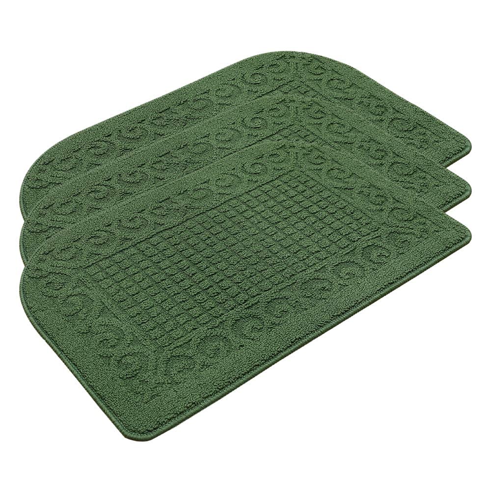 COSY HOMEER 27x18 Half Round Kitchen Rug,Non Slip Washable Mat,Burgundy 1PC