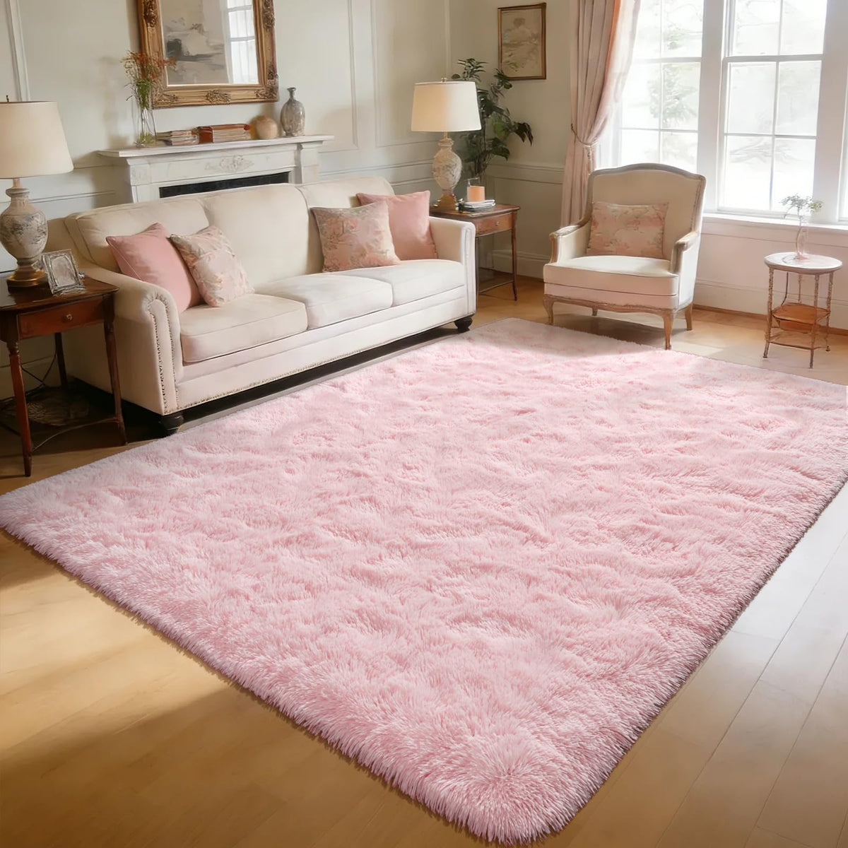 Runner Rug for Bedroom, 2x6 Soft Shag Fluffy Area Rugs for Girls Boy's Room, Plush Shaggy Carpet with Non-Slip Bottom for Living Room Dorm, Olive Green