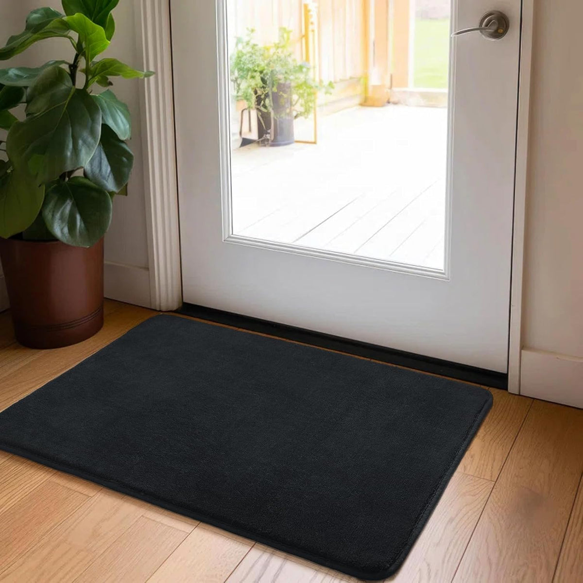 HOMORE 2x3 Small Black Rug, Soft Memory Foam Rugs for Bedroom College Dorm