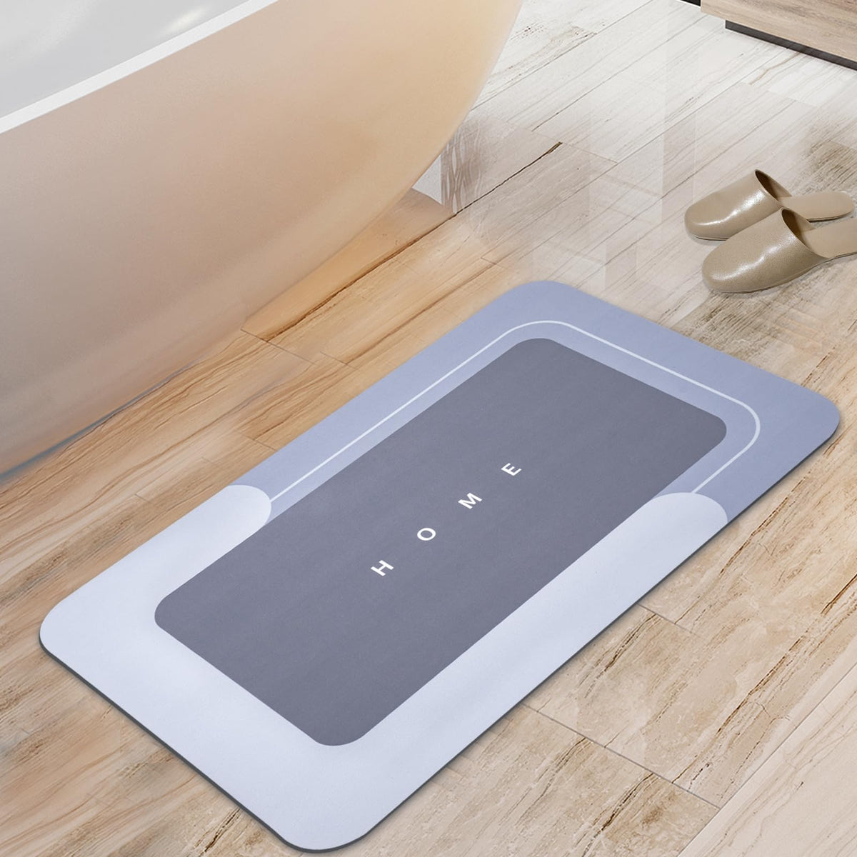 Housego Absorbent Bath Mat, Quick Dry Bath Rug, Non-Slip, 3PCS, Black