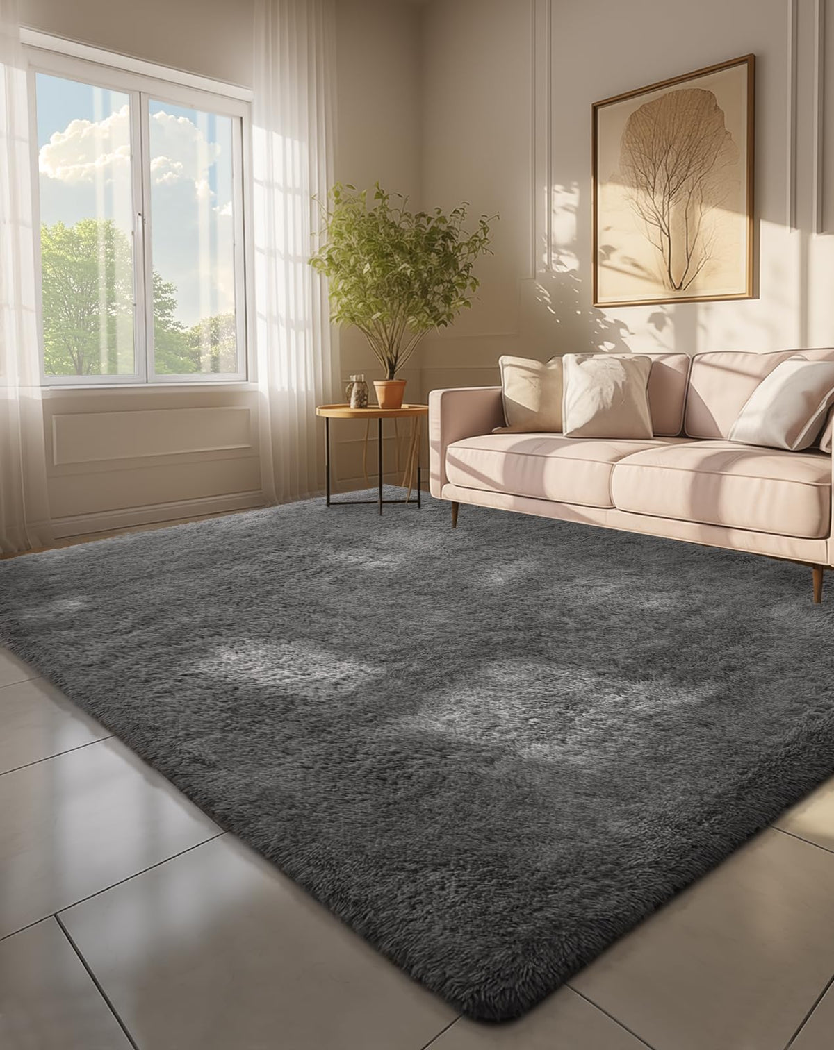 Ophanie 2x6 Washable Runner Rug for Hallway,Non-Slip Fluffy Soft Bedside Rugs, Bedroom Living Room Grey Shaggy Gray Carpet for Kids Girls Boys Dorm Nursery Home Decor Aesthetic