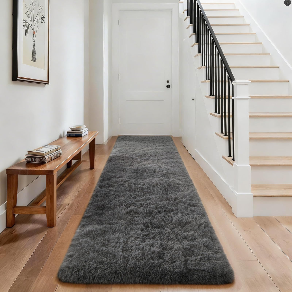 Ophanie Small Rug Upgrade Non Slip Throw Bedside Area Rugs, Fluffy Soft Grey Mini Bedroom Carpet, Affordable Door Entryway Indoor Inside Front Entrance Dog 2x3 Mat, Home Decor Aesthetic, Nursery
