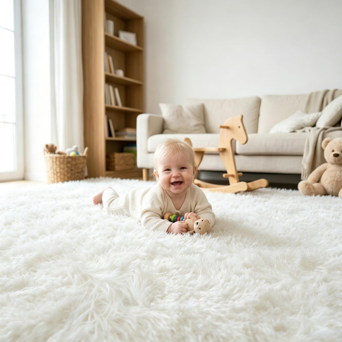 2x3 Area Rug for Bedroom Bedside, Soft Fluffy Plush Thick Rug for Living Room, Non-Slip Small Shag Rug, Non-Shedding High-Pile Indoor Floor Carpet for Kids Room Nursery Dorm Home Decor(Dark Gray)