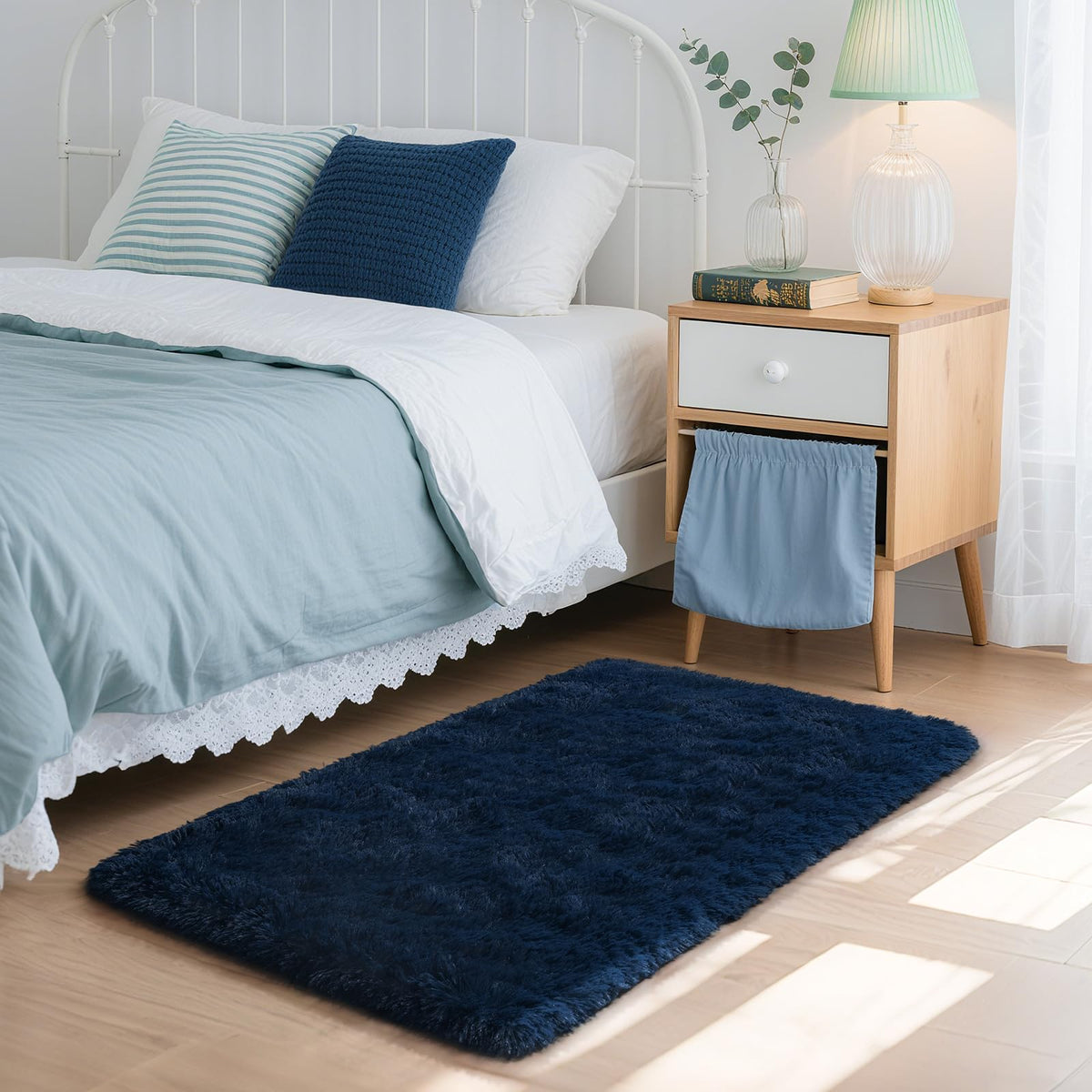 HOMORE Small Rugs for Bedroom 2x3 Feet Beige Rug for Bedside Living Room