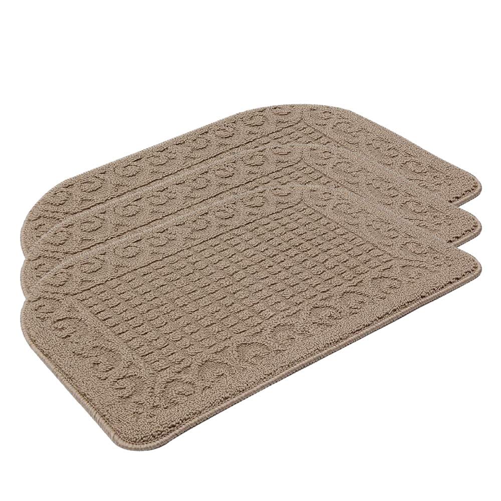 COSY HOMEER 27x18 Half Round Kitchen Rug,Non Slip Washable Mat,Burgundy 1PC