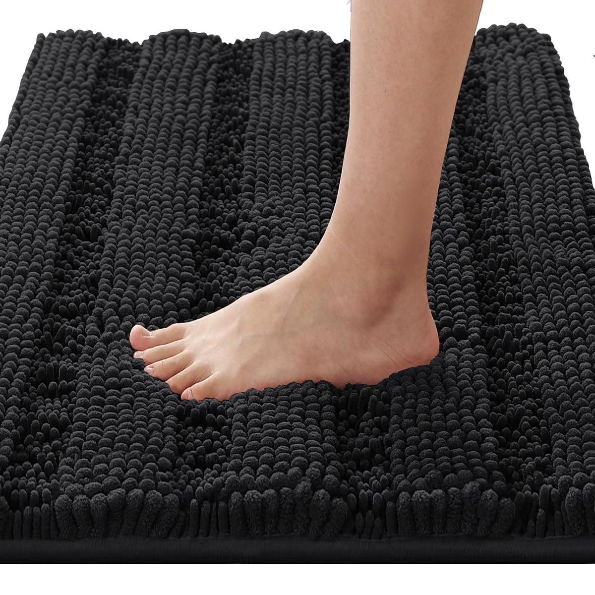 H.VERSAILTEX Bathroom Rugs Bath Rug Set 2 Piece Bathroom Contour Rug Toilet Mat Sets Non Slip Contour Bath Rug Ultra Thick Water Absorbent Striped Bath Mats Washable(47" x 17" Plus 20" x 20" U, Cream)