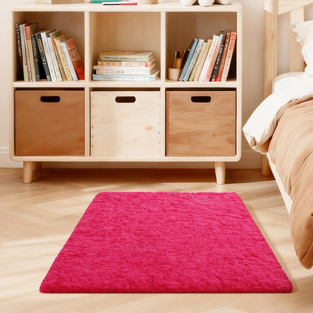 Pink Rug for Bedroom, 2x3 Small Fluffy Area Rugs for Living Room
