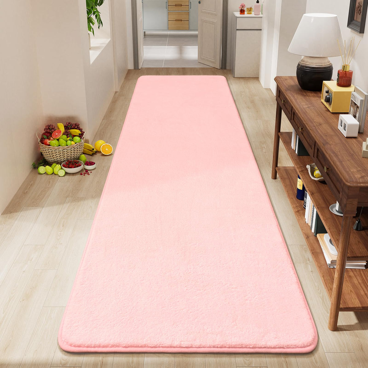 Amearea Modern Soft Hallway Runner Rug, 2x6 Feet Black Washable Runner Rugs