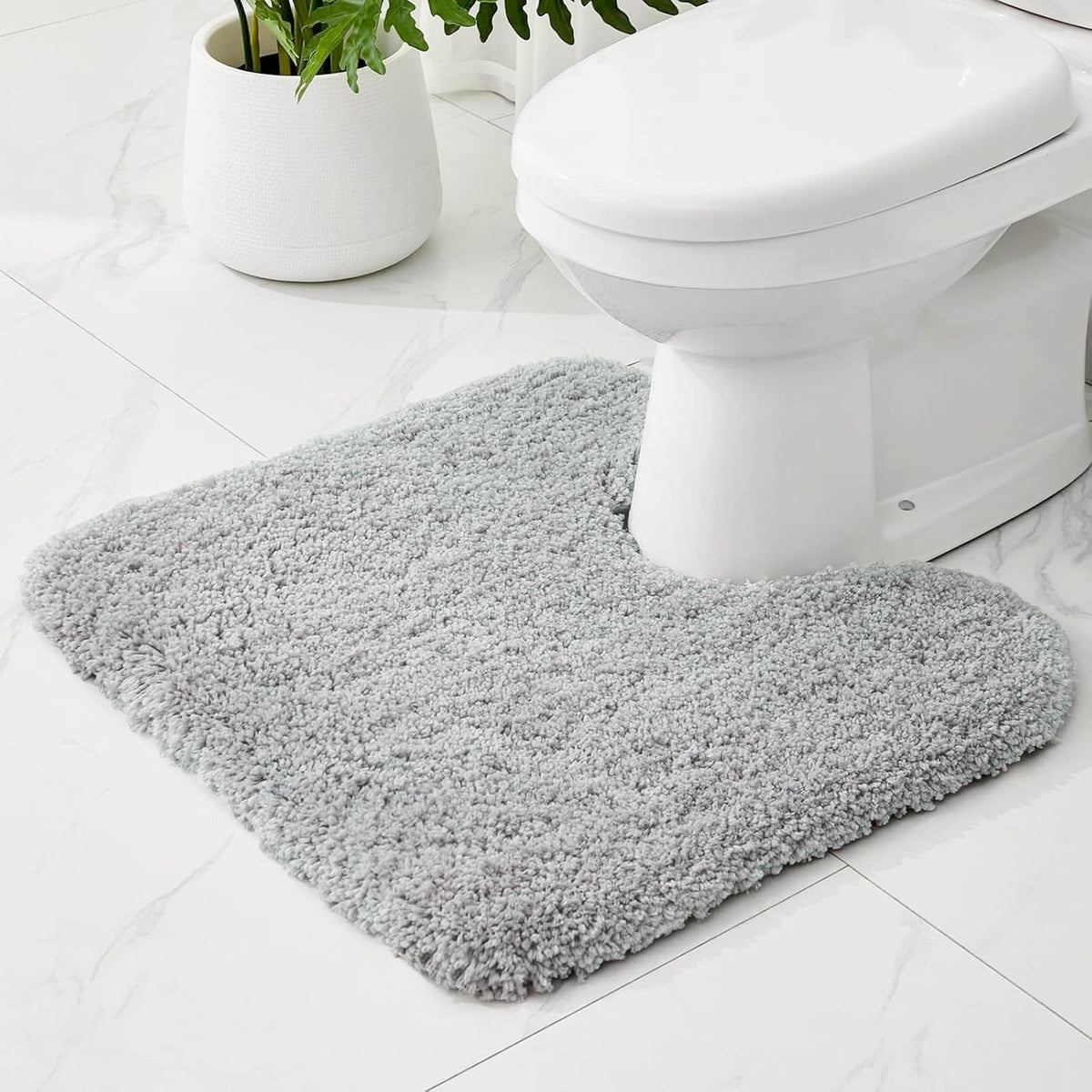 Microfiber Bathroom Rugs 24x17 Absorbent Soft Non Slip, Blue